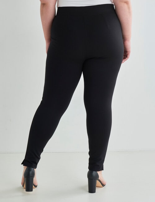 Studio Curve Ponte Zip Slim Leg Pant, Black product photo View 02 L