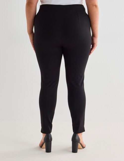 Studio Curve Collection Ponte Zip Slim Leg Pant, Black product photo View 02 L