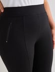 Studio Curve Collection Ponte Zip Slim Leg Pant, Black product photo View 04 S