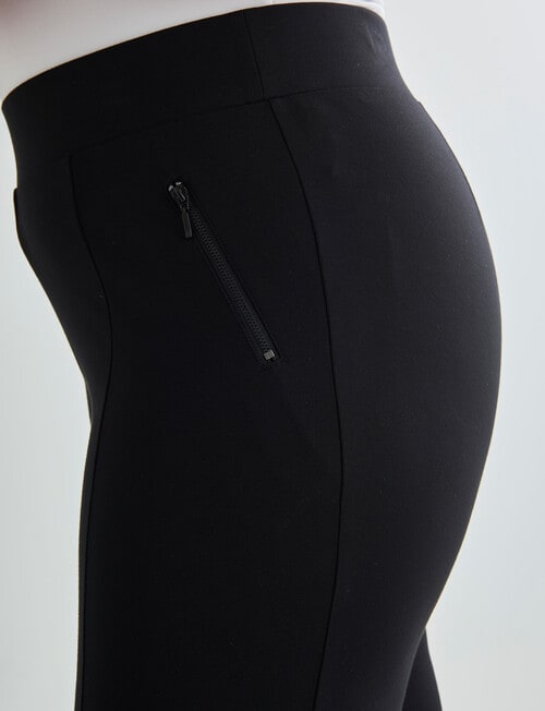 Studio Curve Ponte Zip Slim Leg Pant, Black product photo View 04 L