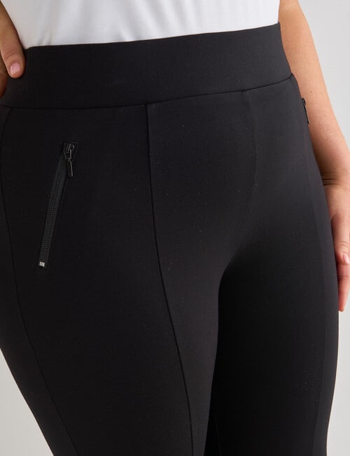 Studio Curve Collection Ponte Zip Slim Leg Pant, Black product photo View 04 L