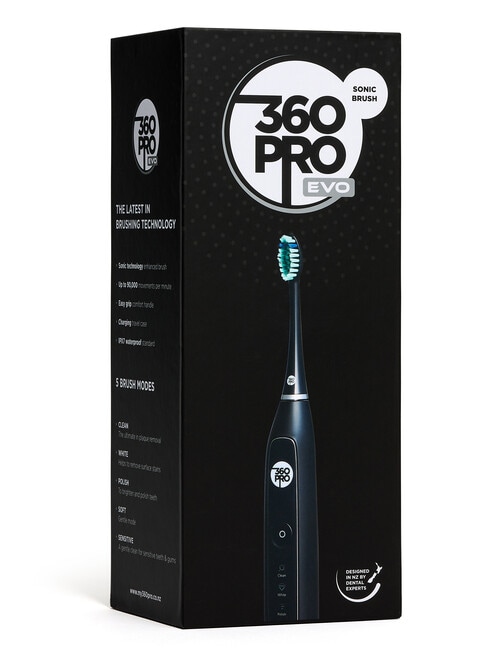 360PRO Evo Sonic Electric Toothbrush, Black, 360PROST073B product photo View 08 L