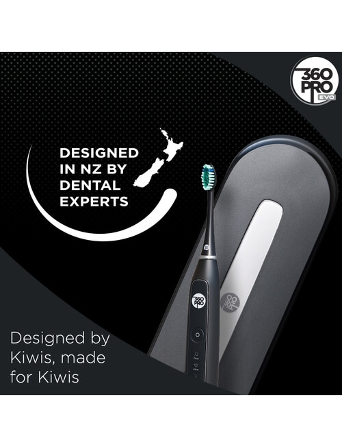 360PRO Evo Sonic Electric Toothbrush, Black, 360PROST073B product photo View 11 L
