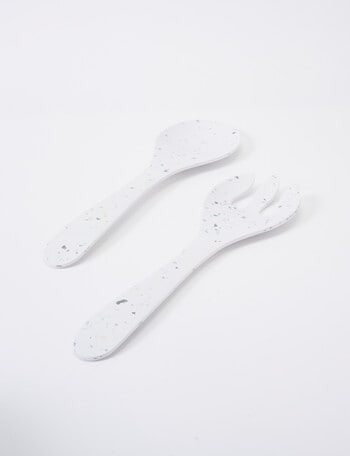 Terrace Journey Salad Servers, White & Green product photo