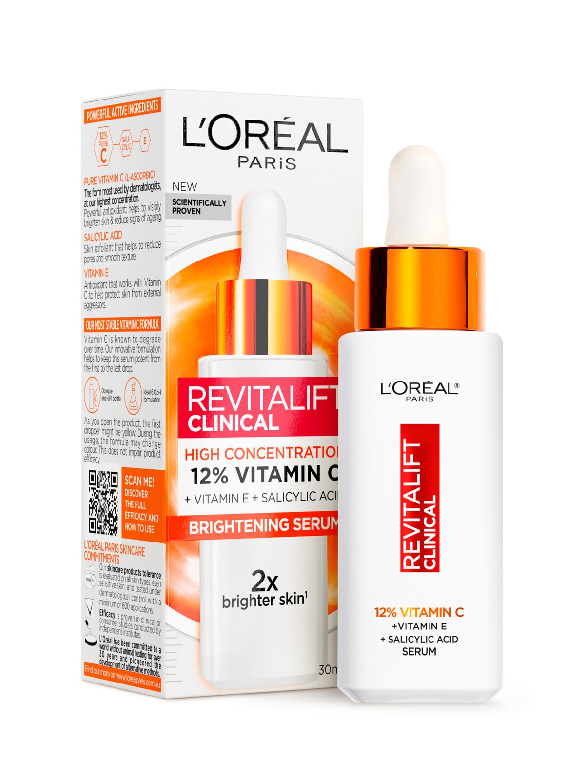 L'Oreal Paris Revitalift Clinical 12% Pure Vitamin C Serum, 30ml - Moisturisers, & Anti-aging