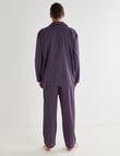 Chisel Check Woven Long PJ Set, Navy & Red product photo View 02 S