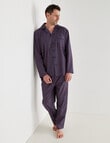 Chisel Check Woven Long PJ Set, Navy & Red product photo View 03 S