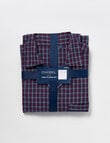 Chisel Check Woven Long PJ Set, Navy & Red product photo View 05 S