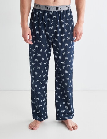 Mazzoni Woven Zebra Print Sleep Pants, Navy product photo