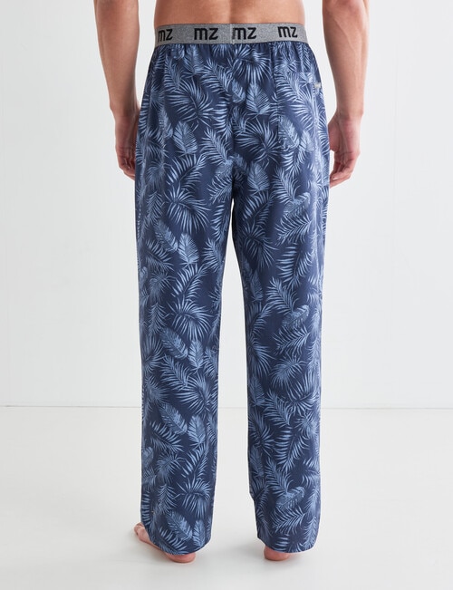 Mazzoni Palm Leaf Print Woven Sleep Pant, Blue product photo View 02 L