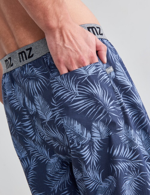 Mazzoni Palm Leaf Print Woven Sleep Pant, Blue product photo View 04 L