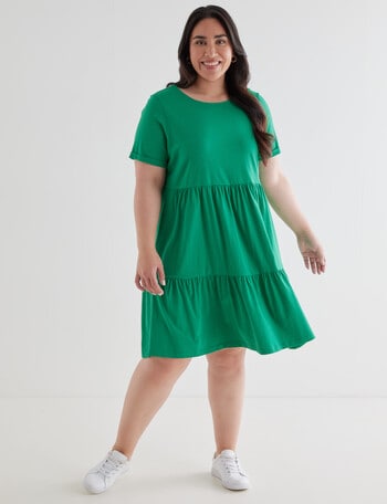 Studio Curve Babydoll T-Shirt Dress, Green product photo