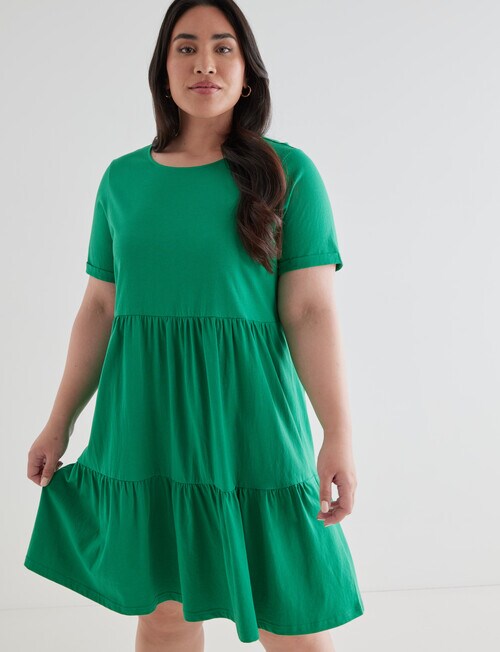 Studio Curve Babydoll T-Shirt Dress, Green - Dresses & Skirts