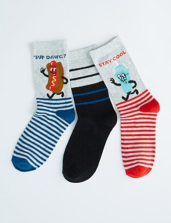 Simon De Winter Hot Dog Crew Sock, 3-Pack product photo