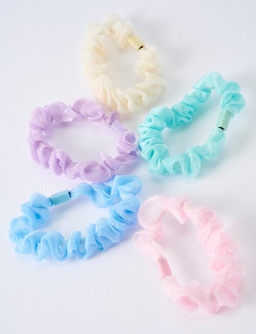 Mac & Ellie Mini Hair Scrunchie, 5-Pack, Pastels product photo View 03 L
