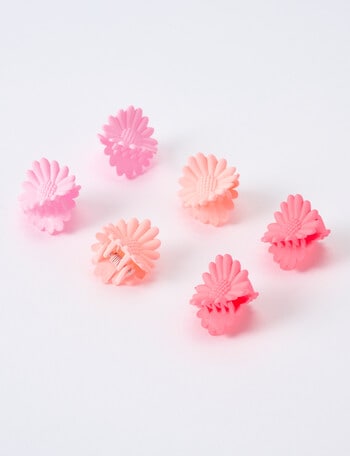 Mac & Ellie Mini Daisy Claw Hair Clip, 6-Pack, Pinks product photo