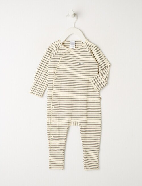 Bonds Stripe Cozysuit, Sesame Seed & Grey Sleepwear
