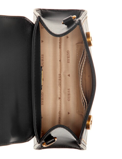 Guess Stephi Mini Crossbody Flap Bag, Black Handbags
