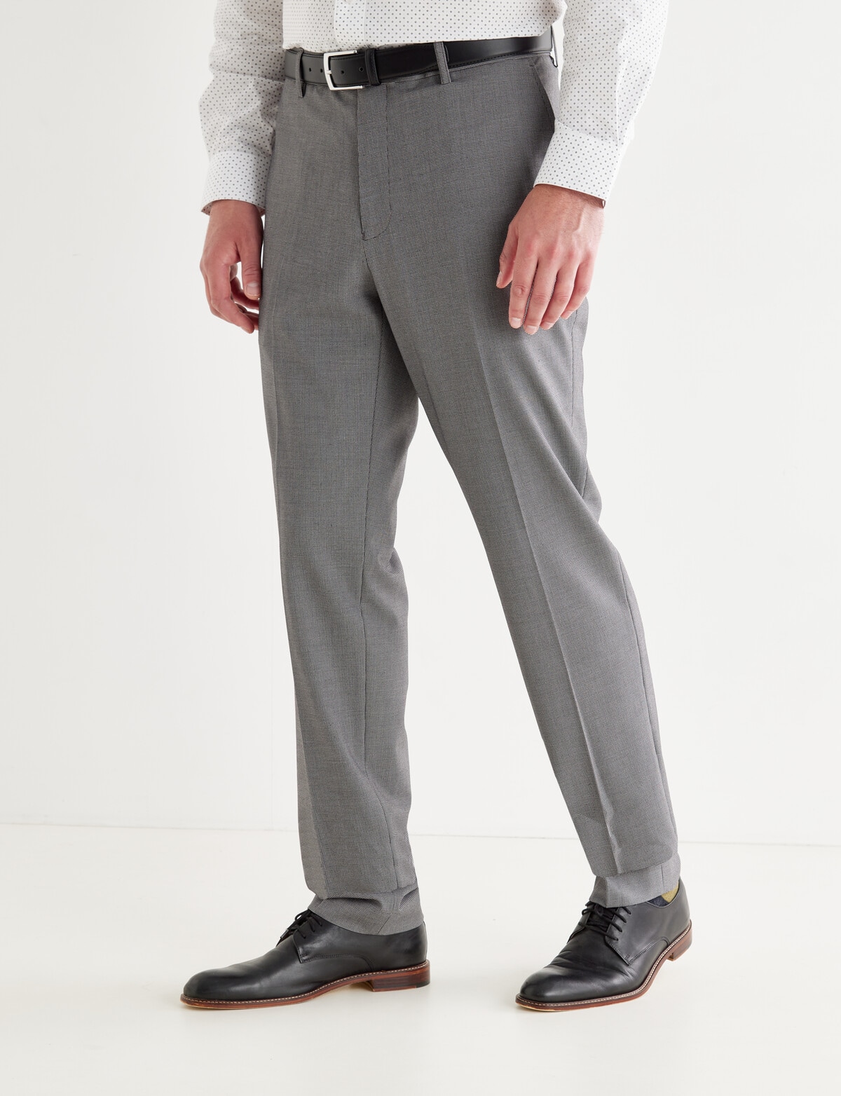 Chisel Tailored Puppytooth Flat Front Pant, Light Grey - Suit Jackets ...