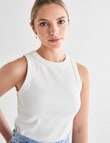 Mineral Hazel Rib Tank Top, Off White product photo View 04 S