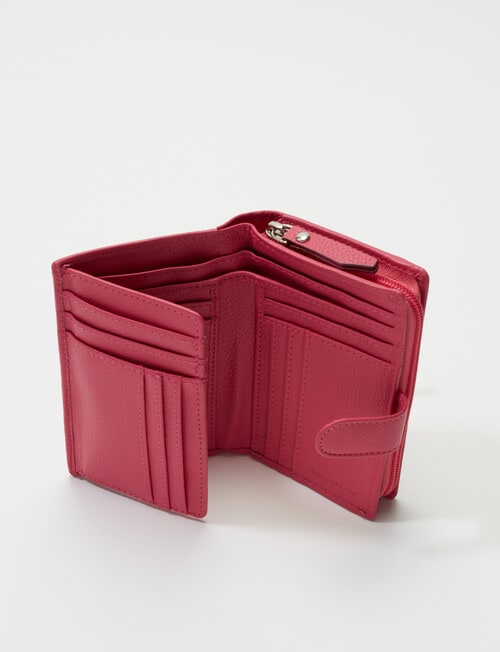 Carte Leather Tab & Dome Wallet, Fuchsia product photo View 03 L