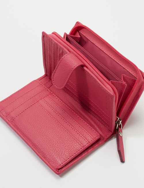 Carte Leather Tab & Dome Wallet, Fuchsia product photo View 06 L