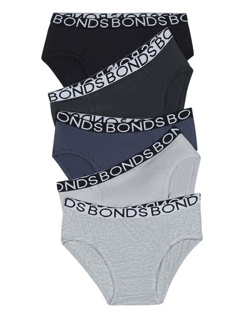 Bonds Brief, 5-Pack, Black & Grey, 2-12 product photo