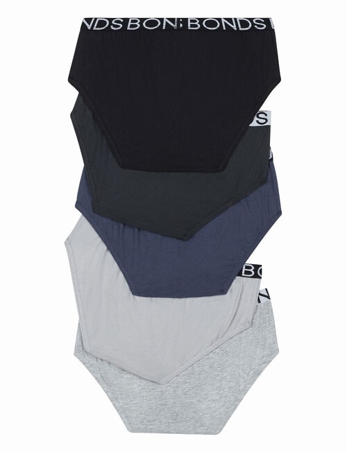 Bonds Brief, 5-Pack, Black & Grey, 2-12 product photo View 02 L