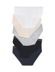Bonds Bikini Brief, 5-Pack, Pink, Grey & Black, 4-16 product photo View 02 S