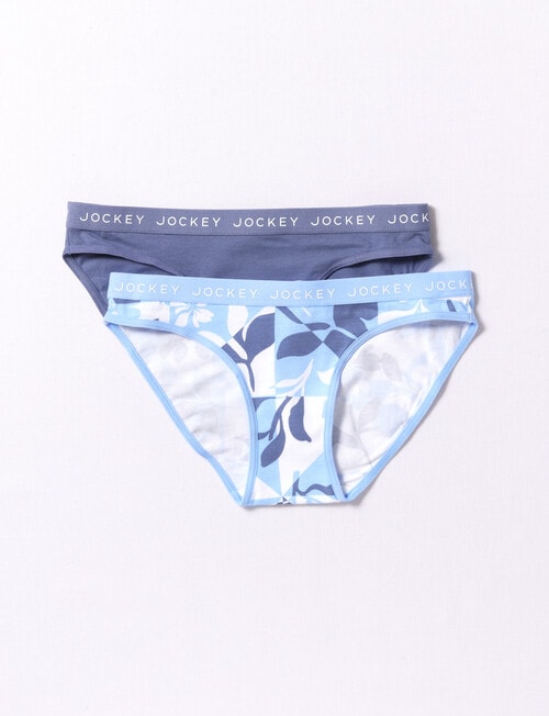 Jockey Preppy Cotton Bikini, 2-Pack, Tropic Blue, 6-14 product photo
