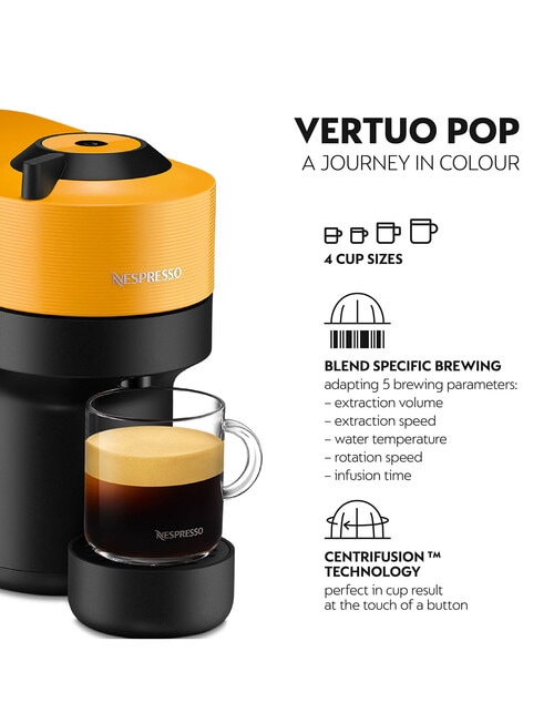 Nespresso Vertuo Pop Coffee Machine Bundle, Yellow, ENV90YAE product photo View 06 L