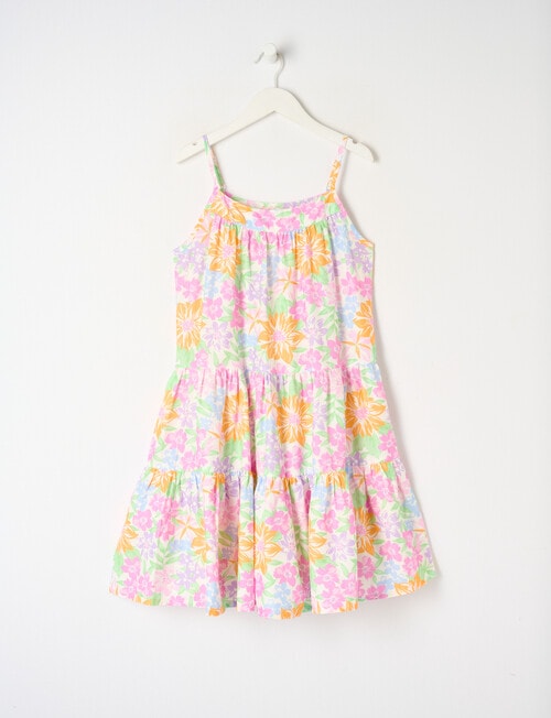 Switch Floral Tiered Dress, Vanilla - Dresses