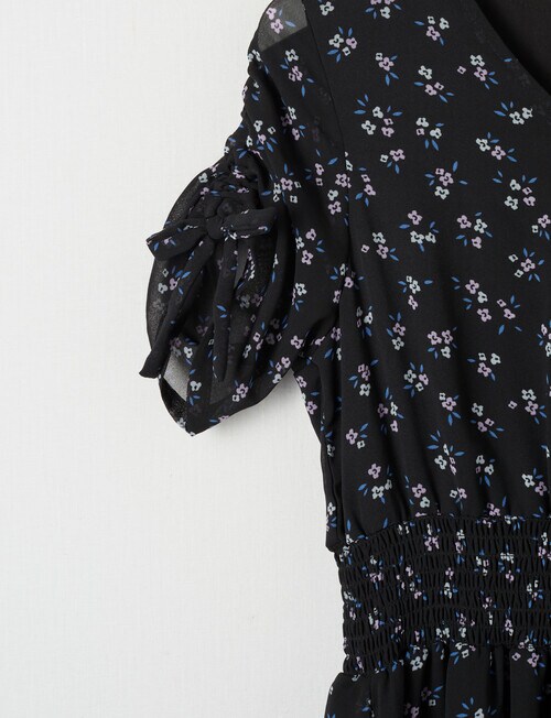 Switch Chiffon Ditsy Floral Dress, Black product photo View 03 L