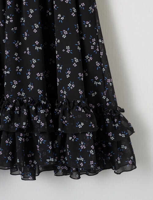 Switch Chiffon Ditsy Floral Dress, Black product photo View 04 L