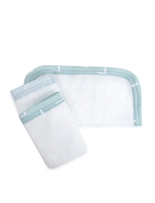 Bubba Blue Nordic Wash Cloth, 3-Pack, Dusty, Sky & Mint product photo View 02 L