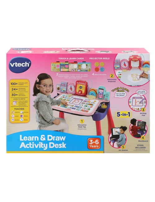 Vtech Learn and Draw Activity Desk, Pink product photo View 02 L