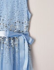 Mac & Ellie Formal Sleeveless Mesh Sequin Dress, Cornflower Blue product photo View 02 S