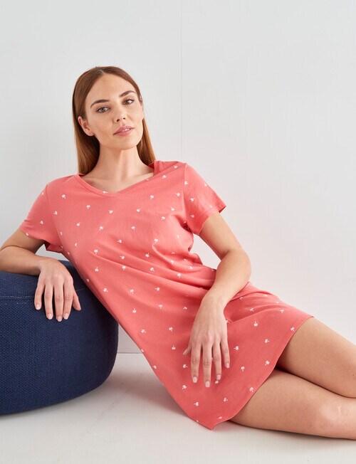 Zest Sleep Palm TShirt Nightie, Sunset Nighties