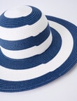 Boston + Bailey Stripe Wide Brim Hat, Navy product photo View 02 S