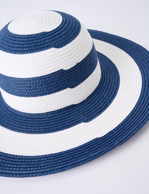 Boston + Bailey Stripe Wide Brim Hat, Navy product photo View 02 L