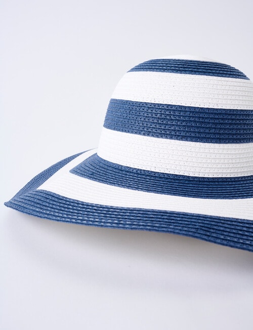 Boston + Bailey Stripe Wide Brim Hat, Navy product photo View 03 L