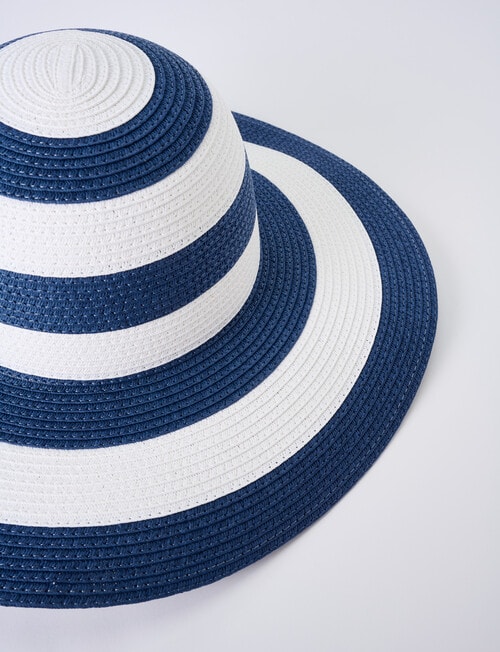 Boston + Bailey Stripe Wide Brim Hat, Navy product photo View 04 L