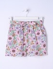 Switch Floral Tie Front Short, Vanilla product photo