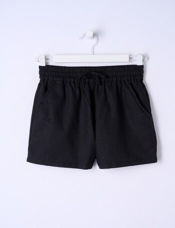 Switch Linen Blend Pull-On Short, Black product photo