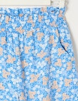 Switch Floral Shirred Waist Short, Mid Blue product photo View 02 S