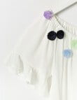Switch Pom Pom Crinkle Top, White product photo View 04 S