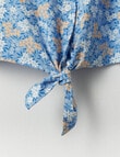 Switch Floral Tie Front Shirt, Mid Blue product photo View 04 S