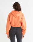 Calvin Klein Gathered Hem Cropped Hoodie, Crushed Orange product photo View 02 S