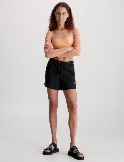 Calvin Klein Badge Rib Loose Short, Black product photo View 03 L