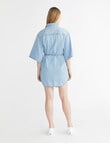 Calvin Klein Utility Belted Shirt Dress, Light Denim product photo View 02 S